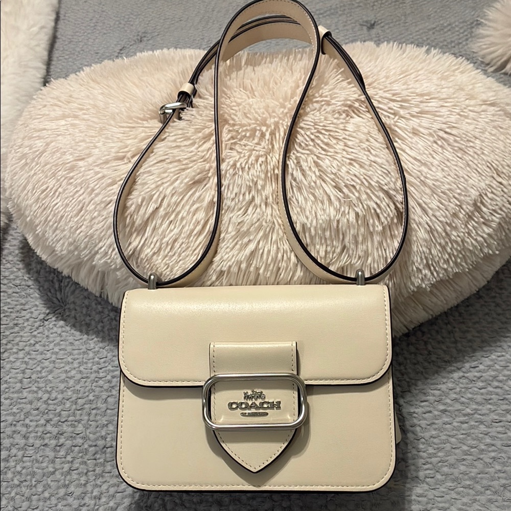 Coach Morgan Square. Crossbody Bag with Flap Closure in Chalk NWT